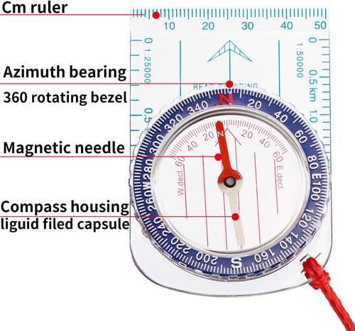 BBTO Orienteering Compass Set - 9 Waterproof Compasses for Hiking, Camping & Map Reading