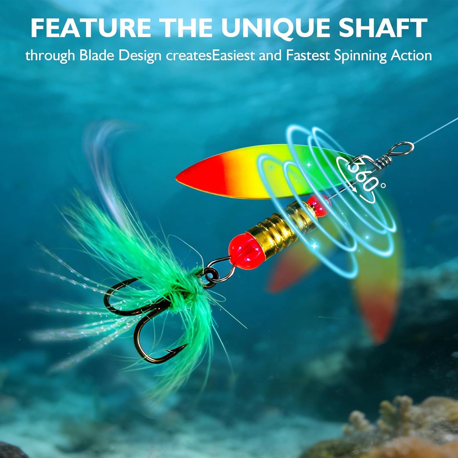 Skiennix Fishing Lure Spinner Baits - Versatile Freshwater & Saltwater Bass Trout Lures | Ideal for Crappie & Salmon