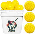 Bucket Pitching Machine Baseballs - 24/36 Pack of 60 MPH High Bouncy Yellow Practice Balls | Durable & Lightweight for All Ages