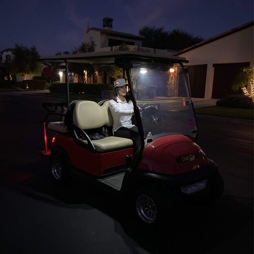 2-Pk Universal Golf Cart Roof Stick On Anywhere One Touch LED Light fits Club Car, Onward, Precedent, EZGO, Yamaha, and Garia carts, USB Rechargeable Puck Designed for Golf cart use, Great Golf Gifts