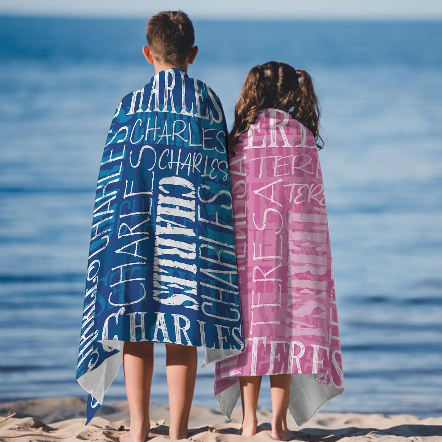 Yoke Style Personalized Beach Towels - Custom Sand-Free Microfiber Towel for Kids | Quick-Dry Easter Gift