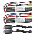 Fytoo 2PCS 3S 11.1V 2000mAh Li-ion Battery SM-2P Plug Connector with USB Charging Cable for Airsoft Gel Water Ball Blaster Airsoft Gel Ball Blaster Replacement Batteries