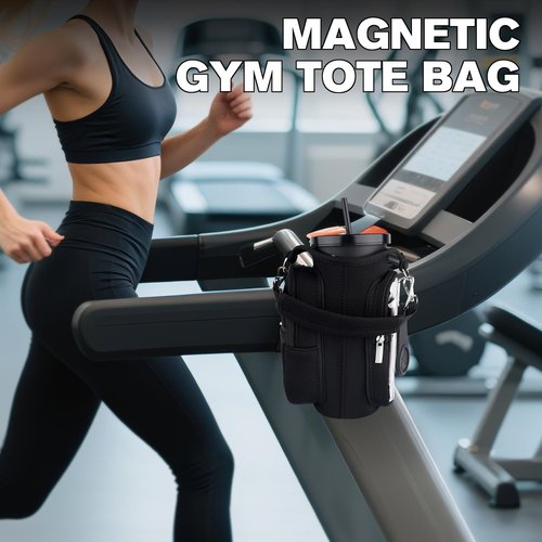 LAITEBEI Magnetic Gym Bag for Men and Women,Strong Magnetic Water Bottle Holder,Waterproof Gym Water Bottle Carrier Bag,Gym Gifts,Gym Accessories for Sports,Travel,Work
