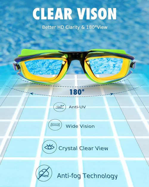 Aegend Swim Goggles for Kids | Anti-Fog, UV Protection & Comfort Fit | Ages 3-14