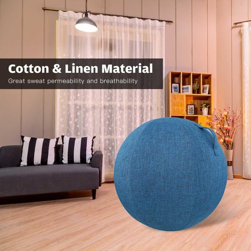 Cotton Linen Yoga Ball Cover Thickened Non Slip Lining Effectively Protects The Ball Against dust and wear and Tear Pilates, Yoga, Home Fitness Must Have Specially Designed (65cm)