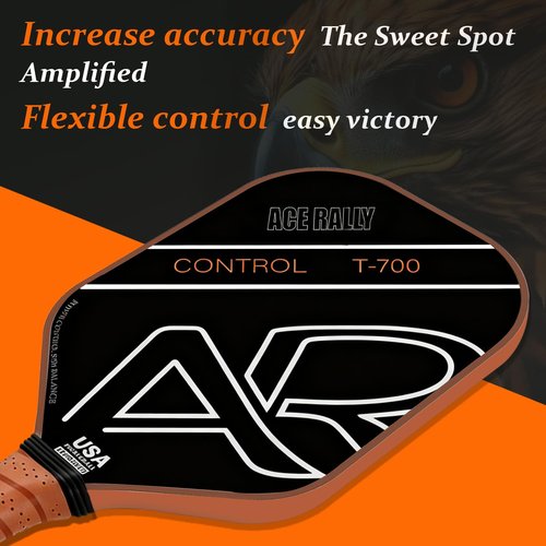 AceRally Pickleball Paddles (Set of 2) | T700 Carbon Fiber Face with Enhanced Spin & Control | 16mm Polymer Honeycomb Core | Includes 4 Balls & 2 Covers