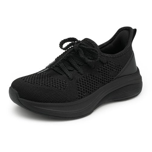 Stelle Girls Sneakers Kids Tennis Running Walking Shoes Slip-On Athletic Non Slip Lightweight Breathable Sport Shoes for Little/Big Kid(Black,3ML)