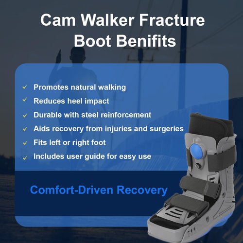 M PAIN MANAGEMENT TECHNOLOGIES Cloud Walker | Walking Boot for Foot & Ankle Support | Full Shell Design | Injury Recovery | Adjustable Air Cells | Lightweight & Comfortable - Large