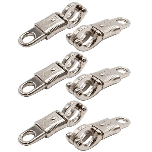 5-Pack Nickel Plated Quick Release Panic Snap with Fixed-Eye, Panic Snap Quick Release Paracord, Get Back Whips Industrial Grade for Get Back Whips