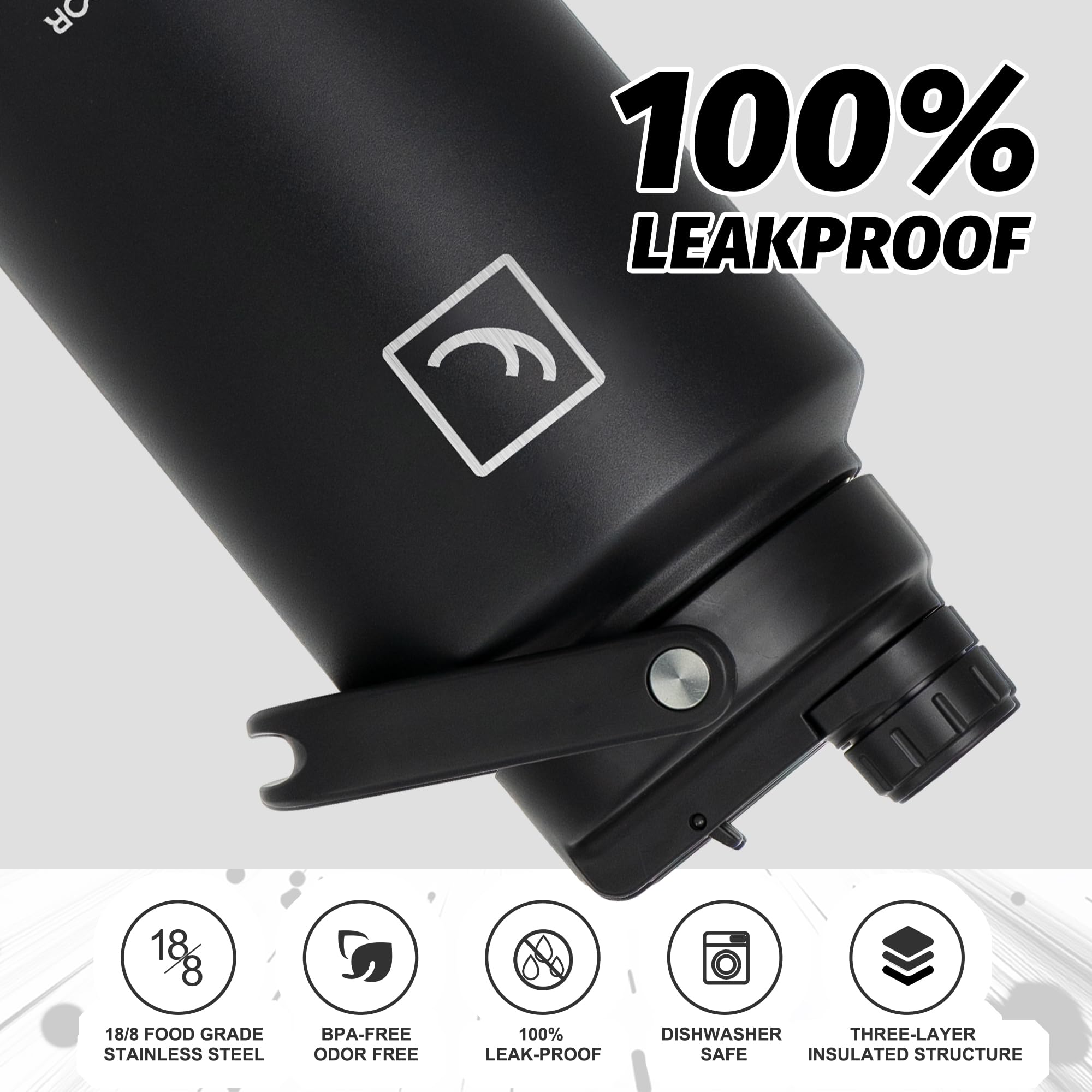 NATURE PIONEOR 1 Gallon Insulated Water Bottle - Double Vacuum Stainless Steel 128 oz Water Bottle with Holder/Carrier, Wide Mouth 1 gallon Water Jug for Outdoor Sports, Hiking, Camping, Gym