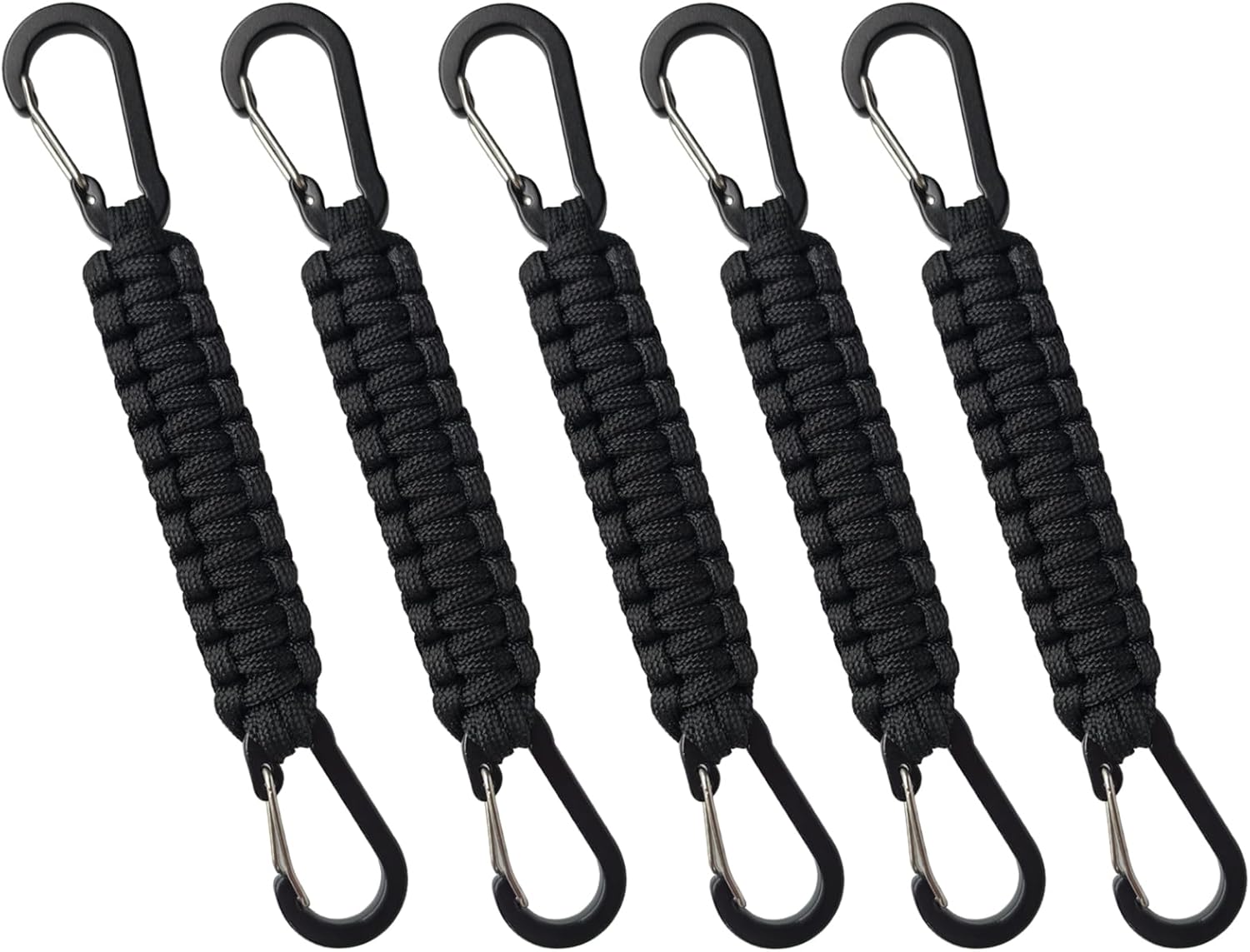 Skiennix 5-Pc Paracord Keychain Set - Durable Braided Umbrella Rope with D-Ring Carabiner | Versatile Key Lanyard