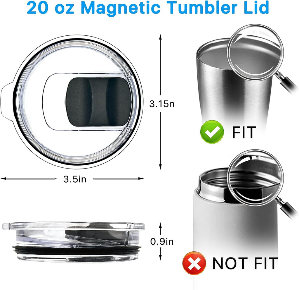 YETI 20 oz Tumbler Replacement Lids - Spill Proof Magnetic Slider | BPA Free, 4 Pack