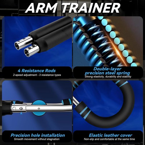 Twister Arm Trainer, Violetfox 60-100lb Adjustable Chest Workout Equipment Arm Exerciser, Portable Power Twister Workout Bar Strength Training Machine Home Fitness Equipment