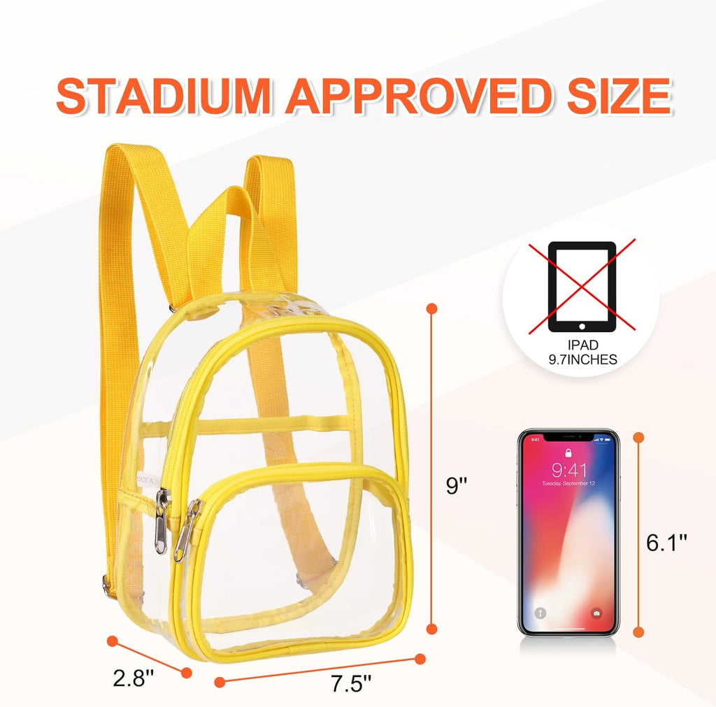 USPECLARE Clear Mini Backpack - Stadium Approved Transparent Bag for Kids | Ideal for Concerts & Sports Events