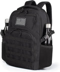 TBNBO Tactical Backpack - 25L Military-Grade Travel Bag with Dual Bottle Holders - Black
