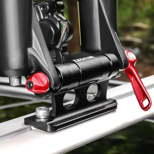 Fancyes Bike Fork Mount Car Roof Rack Support Bike Stand Aluminum Alloy Accessories Quick Release Thru Axle Carrier Bicycle Front Fork Fixed Clip, Red