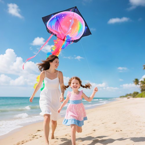 Large Easy-to-Fly Kite for Kids & Adults - Perfect for Outdoor Fun, Beach & Park Activities