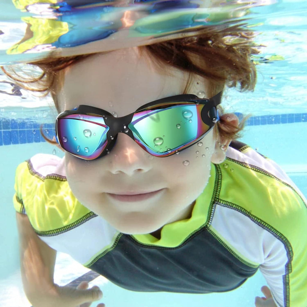 Skiennix Kids Swim Goggles - UV Protection, Anti-Fog, No Leaking | 4 Pack for Ages 6-14
