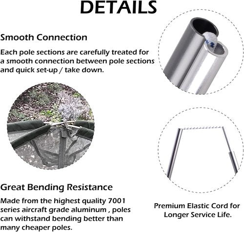 Azarxis Aluminum Tent Poles - Lightweight Replacement Rods for Camping | 7001 Series Aircraft-Grade