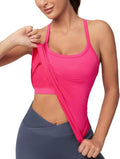MathCat Workout Tank Tops - Sleeveless Gym Shirts with Built-In Bra | Seamless Racerback Design