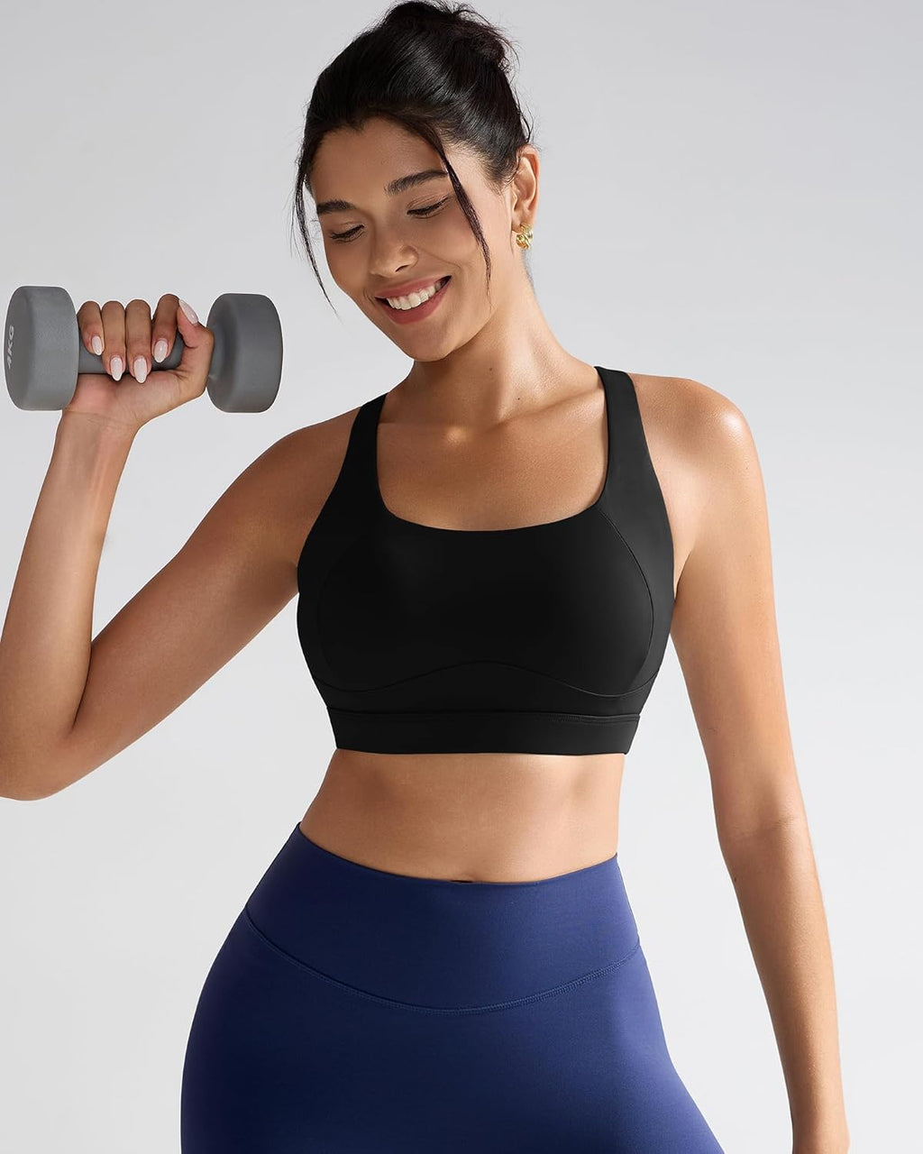 RUNNING GIRL Sports Bra - High Support Racerback Design | Grey Moulded Cup for Maximum Comfort