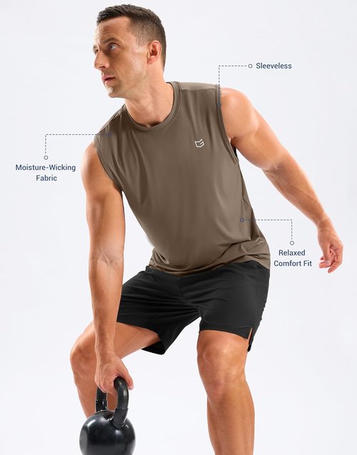 G Gradual Men's Workout Tank Top - Moisture-Wicking Sleeveless Muscle Shirt for Gym & Summer Casual Wear