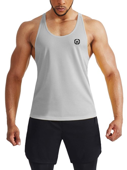 NELEUS Men's Workout Running Tank Top Sleeveless Gym Athletic Shirts Pack of 3,5080,Black/Grey/Red,S