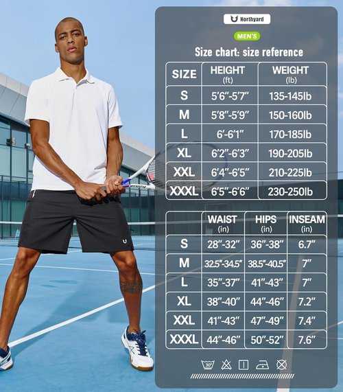 NORTHYARD Men's Athletic Running Shorts - Quick Dry Workout Gym Shorts in 5"/7"/9" Sizes