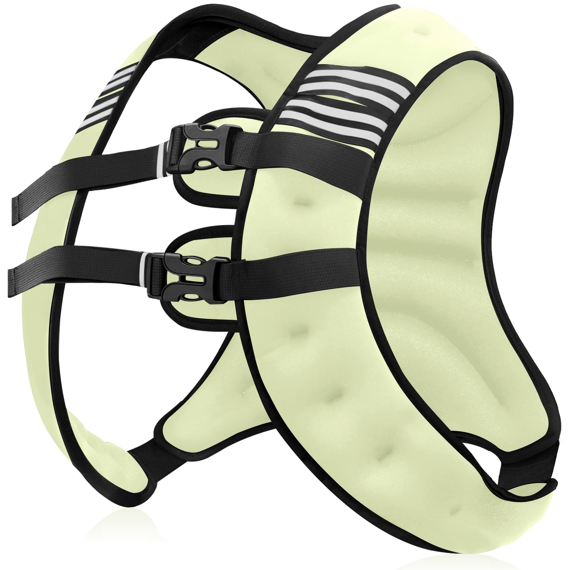 NATURELUX Weighted Vest with Reflective Stripe and Adjustable Buckle Straps, Pale Green, 25 lbs