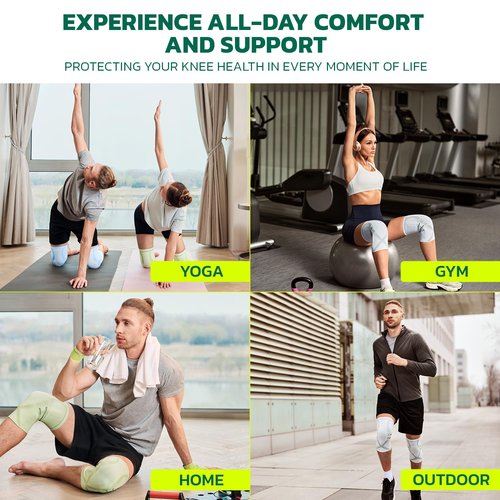 aoFIT Compression Knee Brace for Women & Men, 2 Pack AOCELL Knee Sleeve Support for Knee Joint Pain Relief, ACL, Meniscus Tear, Arthritis - Breathable for Workout, Running, Gym, Sports, Fitness XXL