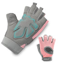 HiRui Workout Gloves for Men Women Kids, Ventilated Exercise Gloves Cycling Gloves with Full Palm Silicone Padding for Fitness Tennis Weightlifting Gym Training (Pink, S)