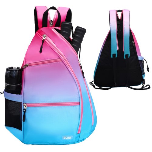 Sucipi Reversible Pickleball Paddle Bag - Men & Women's Pickleball Backpack with Racket Bags (Dark Blue & Pink)