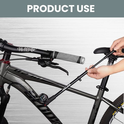 Hycline Shock Pump for Mountain Bike, High Pressure 300 Psi for Front Fork and Rear Bicycle Suspension Air Pump with Gauge Fits Schrader & Presta Tire Valve-Titanium