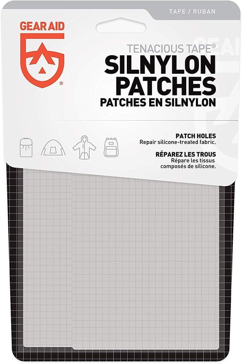 GEAR AID Tenacious Tape Silnylon Patches - Durable Silicone Tent & Tarp Repair, 3” x 5”