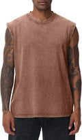 Skiennix Men's Muscle Tank Top - Acid Wash Sleeveless Gym Shirt for Running & Beach | Loose Fit