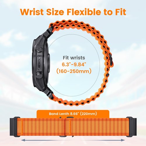 Compatible with Garmin Fenix 5X/6X/7X/8 51mm Watch Band, Quickfit 26 Watch Bands for Garmin Fenix 7X Pro Sapphire Solar/6X Pro/5X Plus Band, for Garmin Fenix 3, Tactix Delta