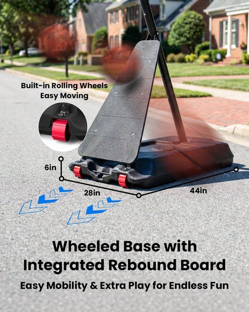 IGL Portable Basketball Hoop - Height Adjustable 5.5-10 FT | 40/44/48 Inch PC Backboard, Stable Design for Kids & Family