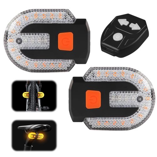 Rechargeable Bike Tail Light with Turn Signals, USB Charging,Remote Control 5 Lighting Modes,Split Bike Turn Signals, Waterproof Bicycle Rear Light for Night Riding, Mountain Cycling and Road Safety