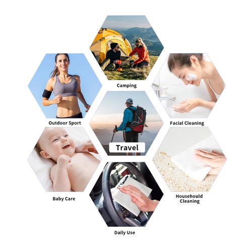 48PCS Extra Large Disposable Washcloths for Travel, Compressed Face Towels Tablets, Extra Large and Thick Reusable Wash Cloth, Compact for Travel, Camping, Hiking, Beauty Salon, 24x12 in