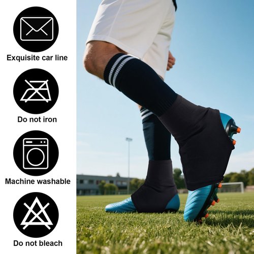 SEX POINT Spats Football Cleat Covers, Cleat Covers Football, Football Cleat Covers Youth for Soccer Baseball Kids Teenagers Adults, Cleat Spats Keeps Cleats Tied Turf Pellets Out (Black, Large)