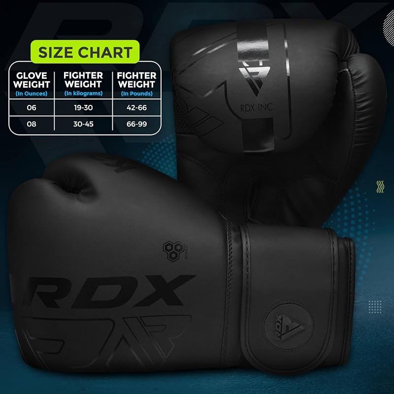 RDX Kids Boxing Gloves - Maya Hide Leather, Kara Patent, 6oz, BLACK+6OZ Variation