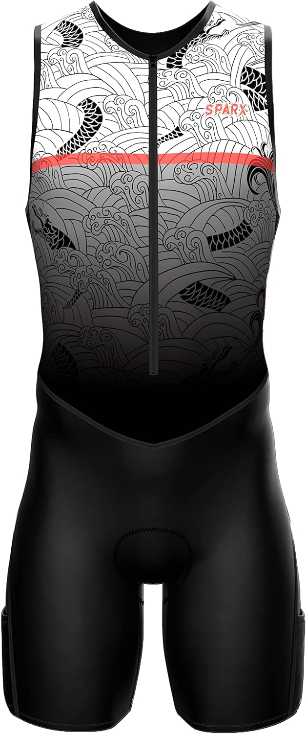 Sparx Men's Premium Triathlon Suit - Padded Performance Gear for Swim, Bike, Run