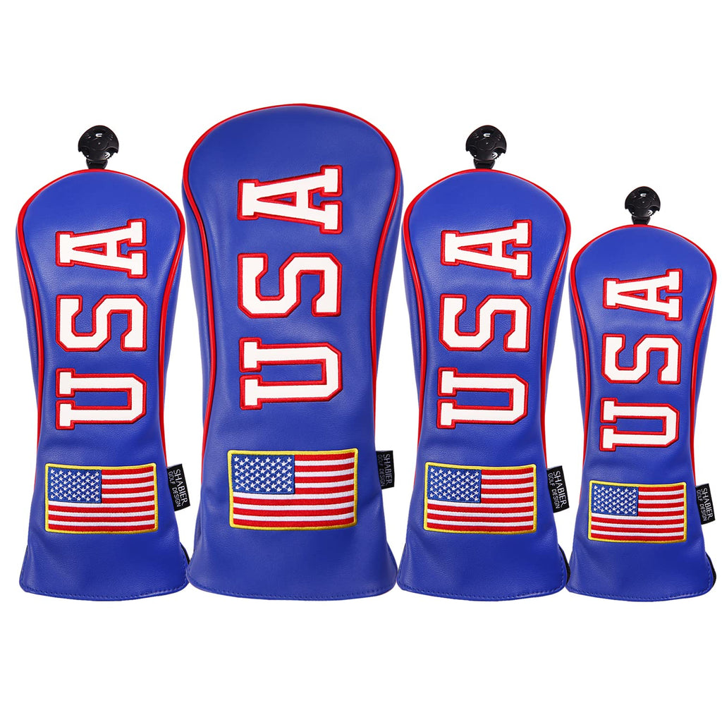 USA Stars and Stripes White Vintage Retro Patriotic Driver Fairway Hybird Wood Cover (Driver Cover)