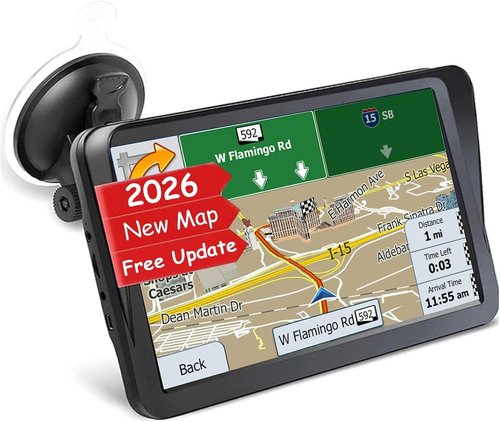 GPS Navigator - 9-Inch Touch Screen with 2026 Maps | Real Voice Turn-by-Turn Directions & Speed Alerts