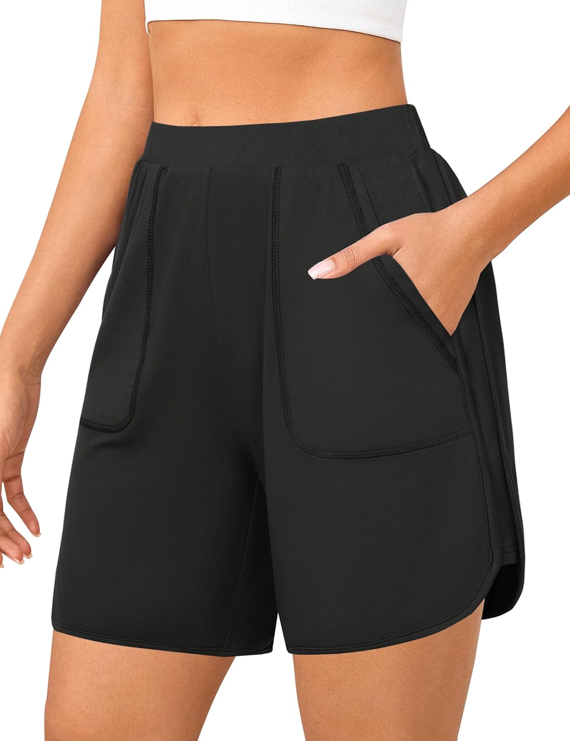 Quenteen Women's Casual Sweat Shorts - Loose Athletic Lounge Shorts with Pockets | Summer Comfort