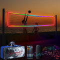 LED Professional Volleyball Net with Steel Cable 31.2x3.3ft Portable Light up Volleyball Net Outdoor with Remote Music Control Glow in The Dark for Backyard Beach Pool Game Outdoor