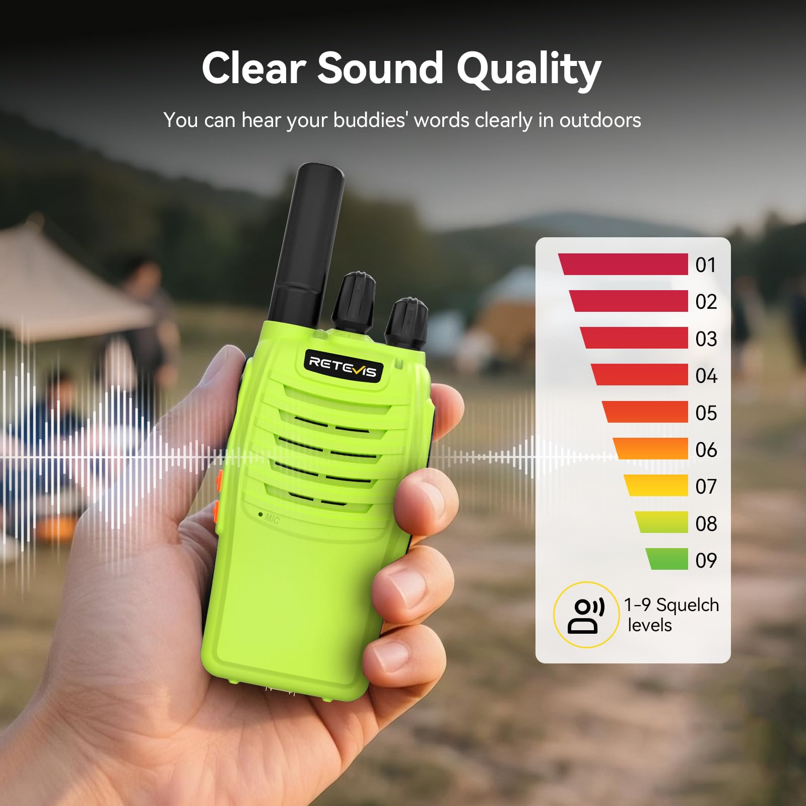 Retevis H-777 Walkie Talkies, Portable FRS Two way Radios Long Range, VOX Handsfree, Rechargeable Walkie Talkies for Adults, Li-ion Battery and Charger Base for Traveling Biking Camping Hiking(1 Pair)