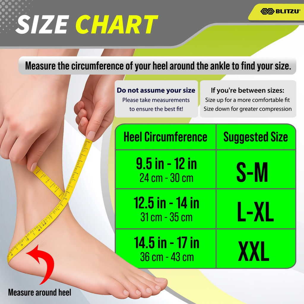 BLITZU Compression Socks for Plantar Fasciitis, Achilles Tendonitis, Arthritis Relief, Ankle Brace Compression Sleeve with Foot Arch Support, Ankle Wrap for Women, Men, Swelling & Heel Pain White XXL