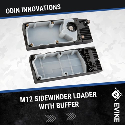 Evike Airsoft - EMG Odin Innovations M12 Sidewinder Speed Loader with M12 Sound-Dampening Buffer (Color: Dark Earth)