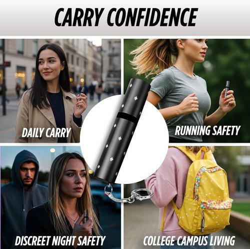 Guard Dog Security Electra Mini Stun Gun Lipstick | Discreet Self-Defense Keychain with Flashlight